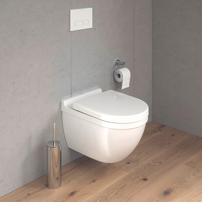 Duravit Starck 3 Spülrandloses Wand-WC-Set (Mit WC-Sitz, Tiefspüler, Weiß)