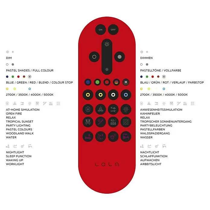 Just Light LED-Deckenleuchte rund LOLAsmart-URANUS - 54 W, Ø x H: 69,5 x 8,9 cm, Weiß, RGBW - Informationsansicht