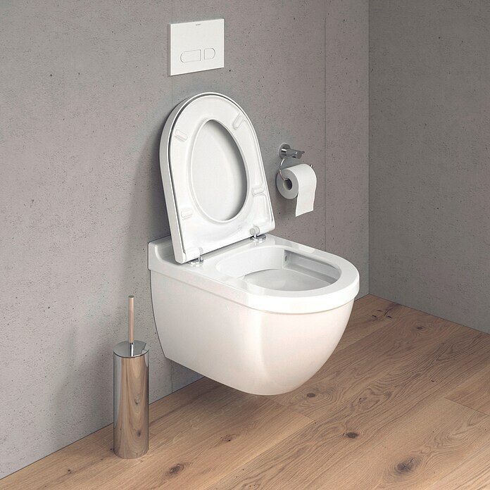 Duravit Starck 3 Spülrandloses Wand-WC (Ohne WC-Sitz, Ohne Beschichtung, Tiefspüler, Weiß)