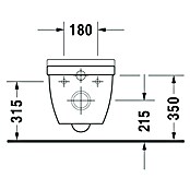 Duravit Starck 3 Spülrandloses Wand-WC-Set (Mit WC-Sitz, Tiefspüler, Weiß)