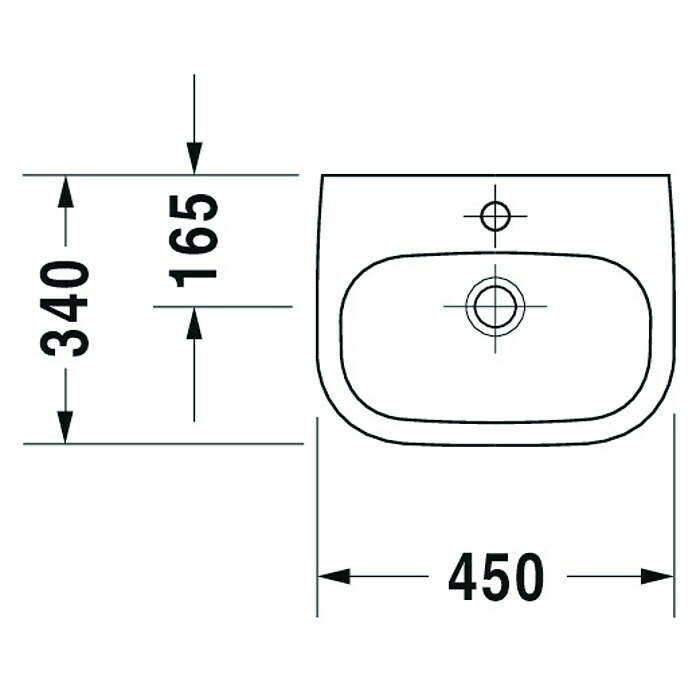 Duravit D-Code Waschbecken (34 x 45 cm, Keramik, Weiß)