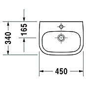 Duravit D-Code Waschbecken (34 x 45 cm, Keramik, Weiß)