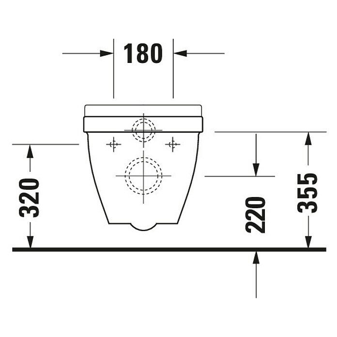 Duravit Starck 3 Wand-WC (Ohne WC-Sitz, Ohne Beschichtung, Tiefspüler, Weiß)