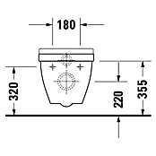 Duravit Starck 3 Wand-WC (Ohne WC-Sitz, Ohne Beschichtung, Tiefspüler, Weiß)