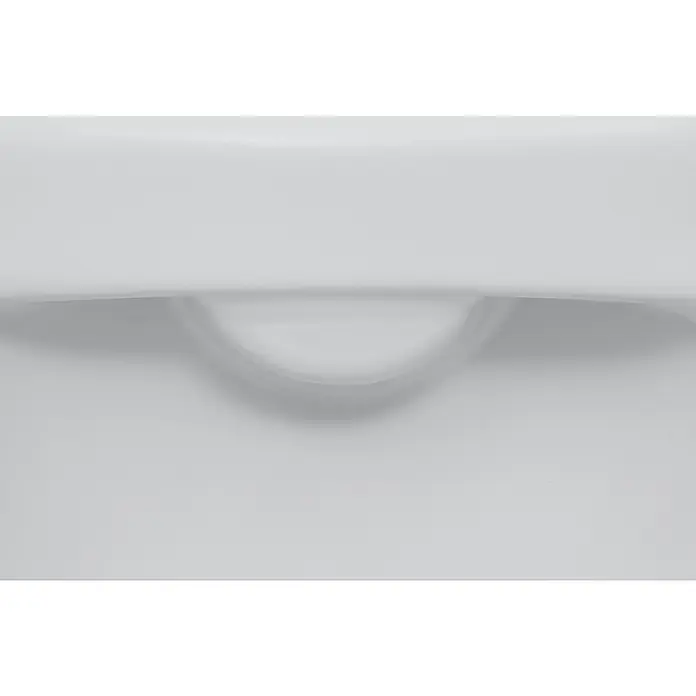 Duravit DuraStyle Wand-WC Basic - Spülrandlos, Ohne Spezialglasur, Spülform: Tief, WC Abgang: Waagerecht, Weiß - Nahaufnahme eines weißen Waschbeckens. Das moderne Design betont die klaren Linien und die sanfte Mulde. Ideal für jedes Badezimmer.