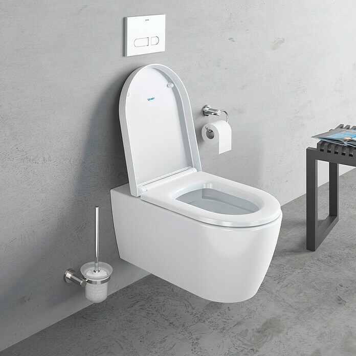 Duravit ME by Starck Spülrandloses Wand-WC-Set (Mit WC-Sitz, Tiefspüler, Weiß)