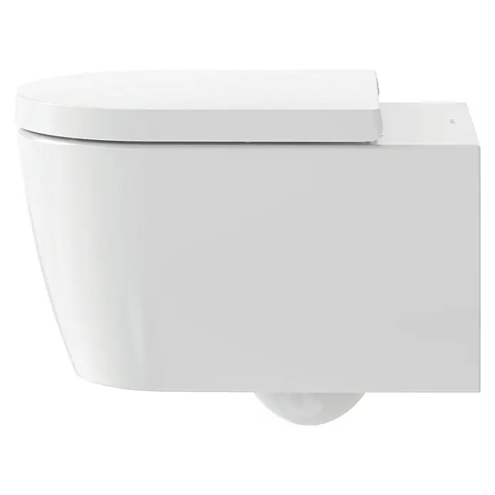 Duravit ME by Starck Wand-WC-Set Typ 1 - Spülrandlos, Ohne Spezialglasur, Spülform: Tief, WC Abgang: Waagerecht, Weiß - Wandhängendes WC mit glatter, reinigungsfreundlicher Oberfläche und modernem Design für jedes Badezimmer.