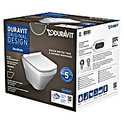 Duravit DuraStyle Spülrandloses Wand-WC-Set Compact (Mit WC-Sitz, Tiefspüler, Weiß)