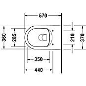 Duravit ME by Starck Spülrandloses Wand-WC-Set (Mit WC-Sitz, Tiefspüler, Weiß)