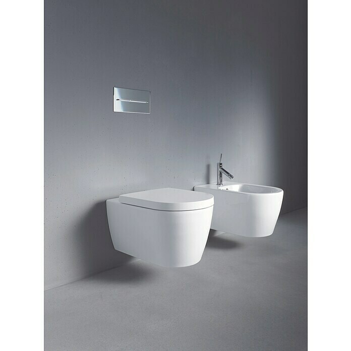 Duravit ME by Starck Spülrandloses Wand-WC-Set (Mit WC-Sitz, Tiefspüler, Weiß)