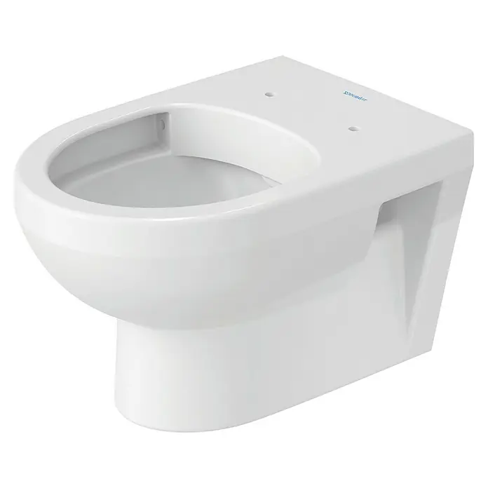 Duravit DuraStyle Wand-WC-Set Basic - Spülrandlos, Ohne Spezialglasur, Spülform: Tief, WC Abgang: Waagerecht, Weiß - Nahaufnahme einer weißen Duravit Wandtoilette, die modernes Design und Funktionalität für jedes Badezimmer verspricht.