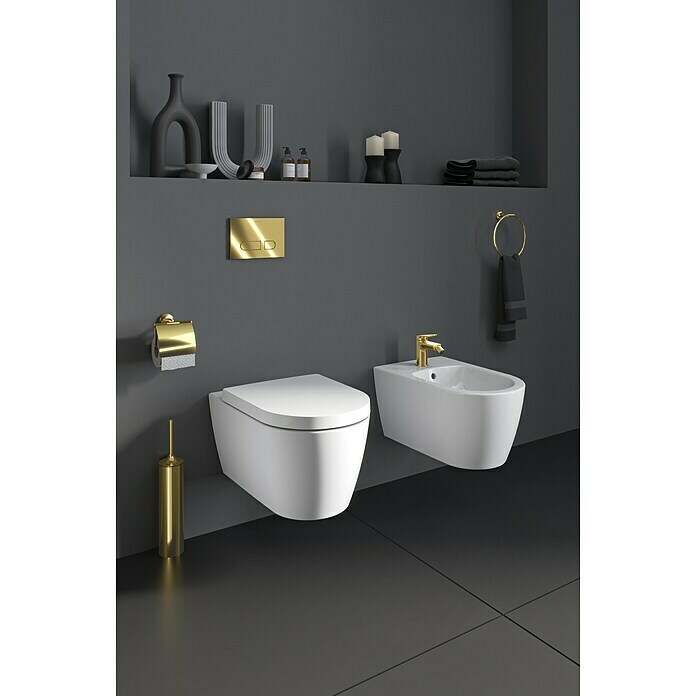 Duravit ME by Starck Spülrandloses Wand-WC (Ohne WC-Sitz, Ohne Beschichtung, Tiefspüler, Weiß)