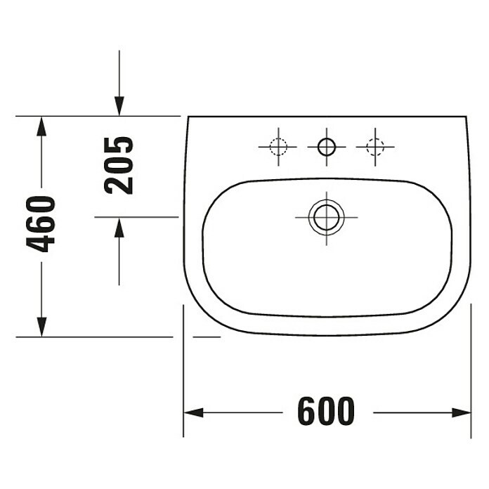 Duravit D-Code Waschtisch (46 x 60 cm, Keramik, Weiß)