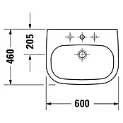 Duravit D-Code Waschtisch (46 x 60 cm, Keramik, Weiß)