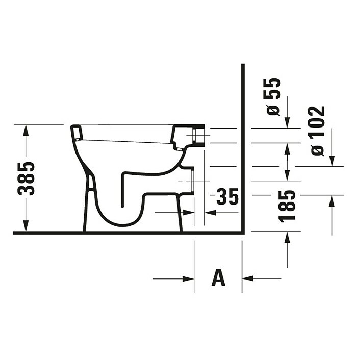 Duravit D-Code Stand-WC (Ohne WC-Sitz, Flachspüler, Weiß)