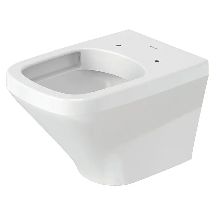Duravit DuraStyle Wand-WC - Spülrandlos, Ohne Spezialglasur, Spülform: Tief, Sichtbarkeit Befestigung: Verdeckt, Weiß - Nahaufnahme einer wandhängenden Duravit Toilette in weißem Keramikdesign, die moderne Badästhetik verkörpert.