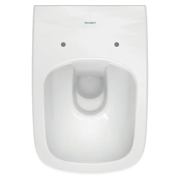 Duravit DuraStyle Wand-WC - Spülrandlos, Ohne Spezialglasur, Spülform: Tief, Sichtbarkeit Befestigung: Verdeckt, Weiß - Bild einer Duravit Wand-Tiefspültoilette aus der Vogelperspektive, die die klaren Linien und die hochwertige Verarbeitung hervorhebt.