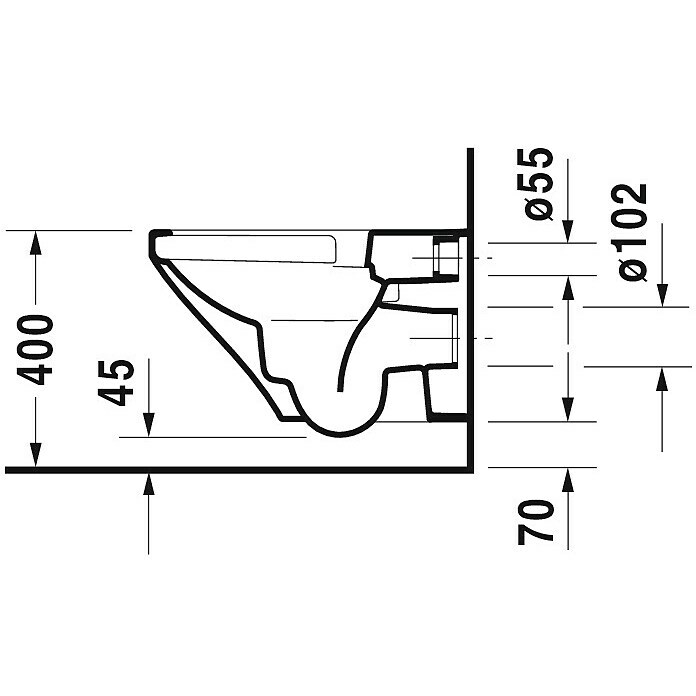 Duravit DuraStyle Spülrandloses Wand-WC (Ohne Beschichtung, Tiefspüler, Montageeigenschaft: Verdeckt, Weiß)