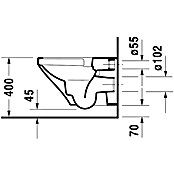 Duravit DuraStyle Spülrandloses Wand-WC (Ohne Beschichtung, Tiefspüler, Montageeigenschaft: Verdeckt, Weiß)