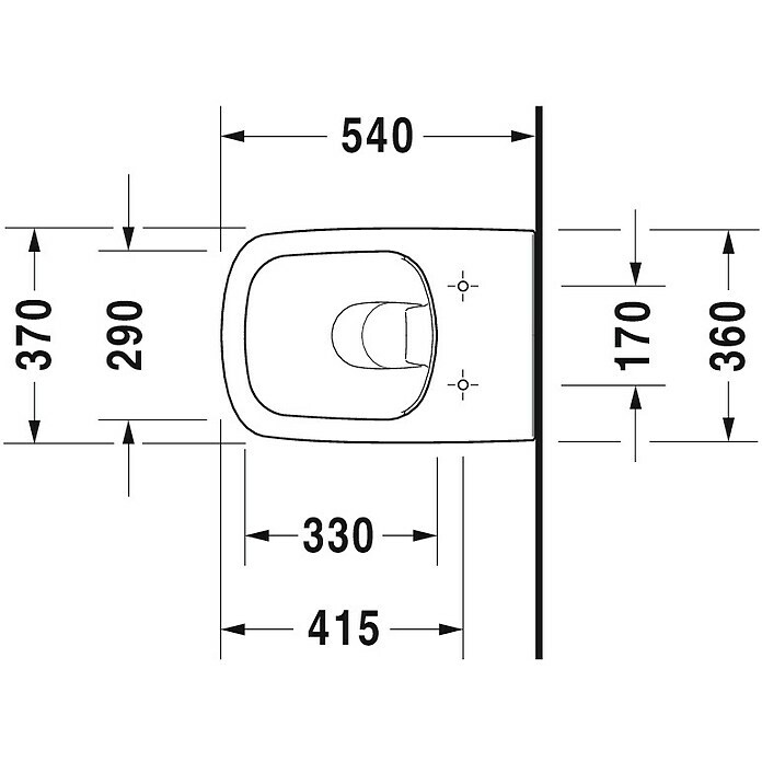 Duravit DuraStyle Spülrandloses Wand-WC (Ohne Beschichtung, Tiefspüler, Montageeigenschaft: Verdeckt, Weiß)