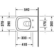 Duravit DuraStyle Spülrandloses Wand-WC (Ohne Beschichtung, Tiefspüler, Montageeigenschaft: Verdeckt, Weiß)