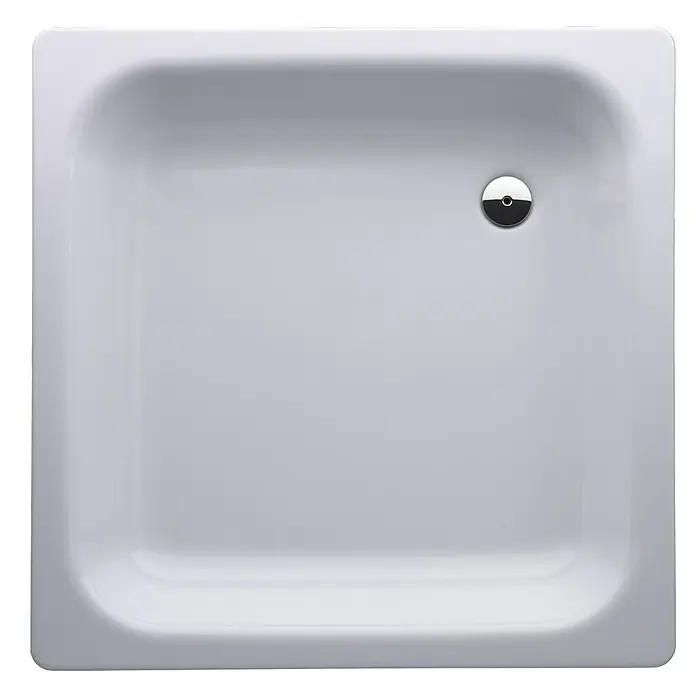 Sanicomfort Duschwanne - L x B: 80 x 80 cm, Stahl, Weiß, Durchmesser Ablauföffnung: 52 mm - Rechteckige Duschwanne aus Sanitäracryl mit glatter Oberfläche und mittigem Abfluss für ein modernes Badezimmer.