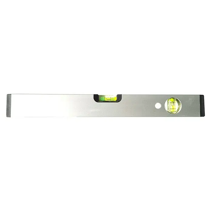 BAUHAUS Wasserwaage - 60 cm, Anzahl Libellen: 2 Stk. - Eine Wasserwaage aus Metall mit zwei Libellen, die anzeigen, ob eine Oberfläche horizontal oder vertikal ausgerichtet ist.