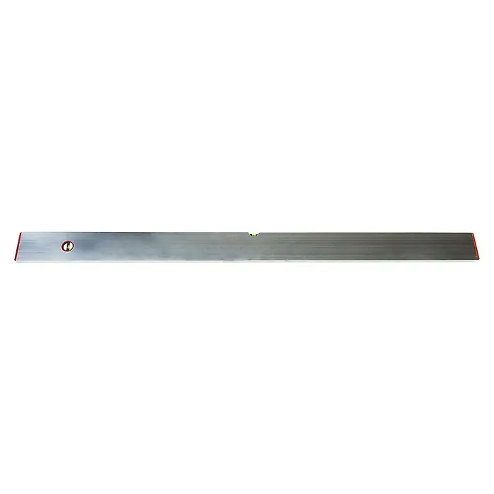 Wisent Aluminium-Abziehlatte - Länge: 250 cm, Anzahl Libellen: 2 Stk. - Eine Wasserwaage mit einem roten Abschluss an beiden Enden, die eine genaue Messung bei Bauprojekten ermöglicht.