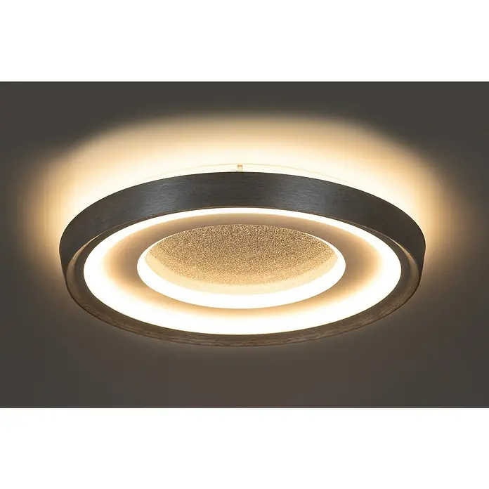 MegaLight LED-Deckenleuchte rund - 40 W, Ø x H: 50 x 6,5 cm, Silber/Weiß, Warmweiß - Moderne Deckenleuchte mit einem eleganten, runden Design, das warmes Licht in jedem Raum verbreitet. Ideal für stilvolle Wohnräume.