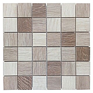 Malla mosaico Wood (29 x 29 cm, Beige/Marrón)