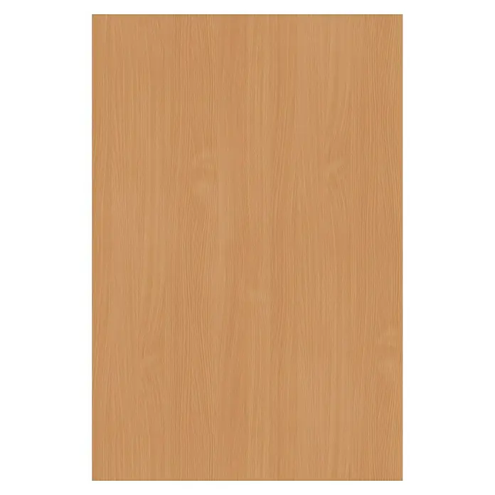 Tablero de melamina al corte Bavaria Beech - Haya, 244 cm x 122 cm x 3 mm - Primer plano de un panel de madera con tono cálido y veta natural, ideal para diseños de muebles.