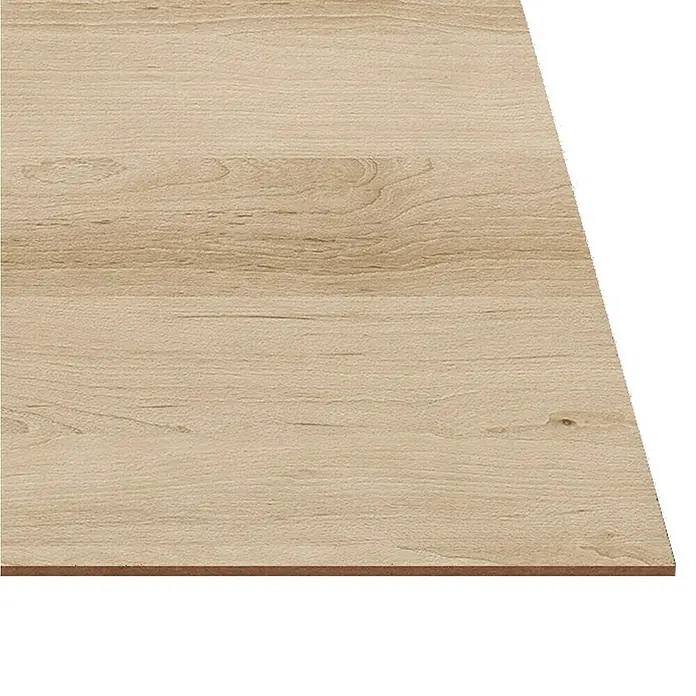 Tablero de melamina al corte Sand Artisan Beech - Haya, 244 cm x 122 cm x 3 mm - Primer plano de una encimera de madera clara, que muestra una veta fina y una superficie lisa. Ideal para muebles y diseño.