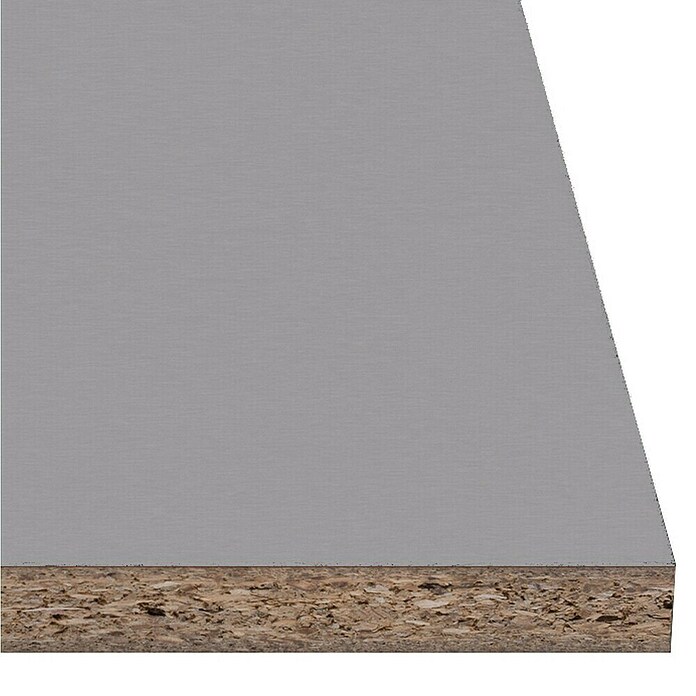 Tablero de melamina Aluminio LAN (Gris, 244 cm x 122 cm x 16 mm) | BAUHAUS