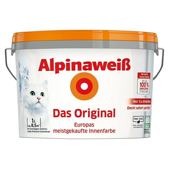 Alpina Alpinaweiß Wandfarbe Das Original (Weiß, 1 l, Matt)