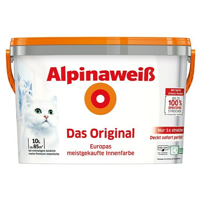 Alpina Alpinaweiß Wandfarbe Das Original (Weiß, 10 l, Matt)
