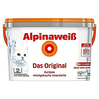 Alpina Alpinaweiß Wandfarbe Das Original (Weiß, 10 l, Matt, Konservierungsmittelfrei)