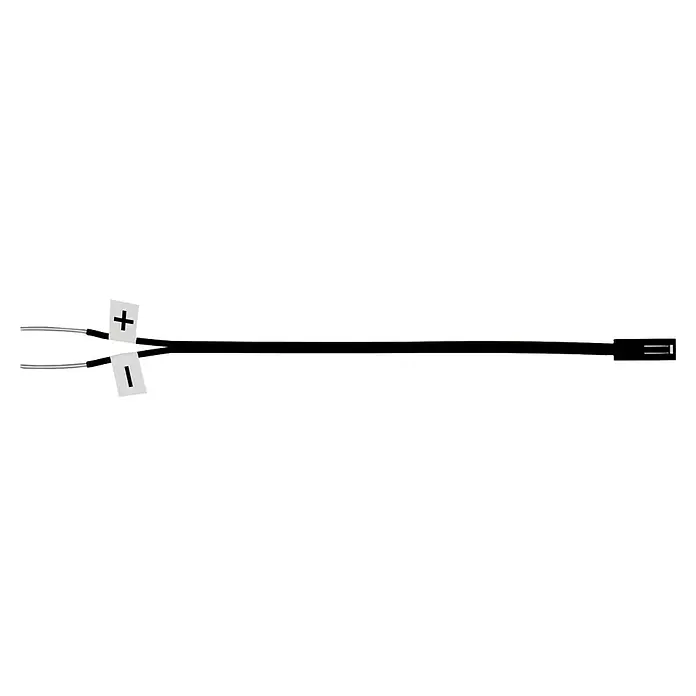 Direct Signs Kabel Controller - Schwarz, 15 cm - Krokodilklemmen-Messleitung mit Plus- und Minuskennzeichnung für präzise elektrische Verbindungen.
