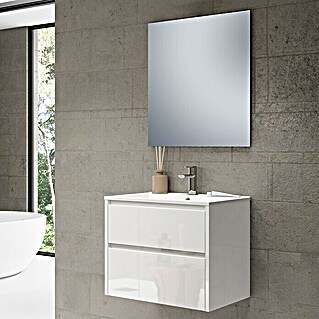 Conjunto de mueble de baño Iris 2C (60 cm, Blanco, Brillo)