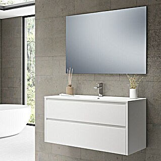 Conjunto de mueble de baño Iris 2C (100 cm, Blanco, Brillo)