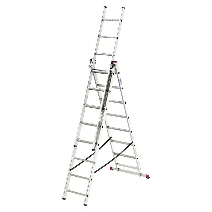 Krause Corda Sprossen-MehrzweckleiterTreppengängig, Arbeitshöhe: 5,4 m, 24 Stk., Aluminium - Diese vielseitige Krause-Leiter bietet Flexibilität für verschiedene Aufgaben. Robustes Design für sicheren Einsatz in unterschiedlichen Höhen.
