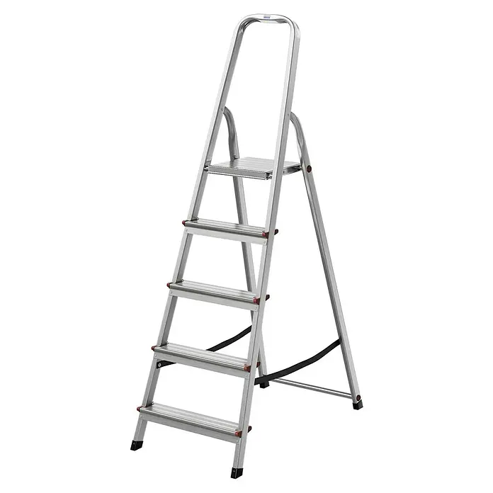 Krause Corda StufenstehleiterArbeitshöhe: 3 m, Anzahl Tritte: 5 Stk., Tiefe Stufen: 80 mm, Aluminium