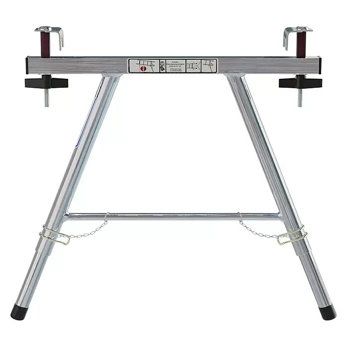 Krause Combi Separador - Telescópico - Caballete combinado de aluminio plateado con mordazas ajustables y cadena de estabilidad, para escaleras o piezas.