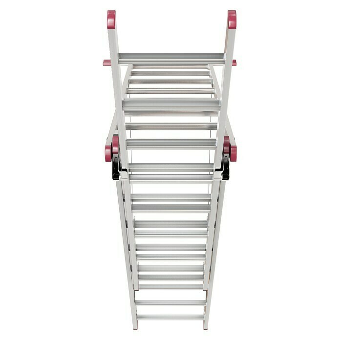 Krause Corda Sprossen-Mehrzweckleiter (Arbeitshöhe: 5,4 m, 3 x 8 Sprossen, Aluminium, Treppengängig)
