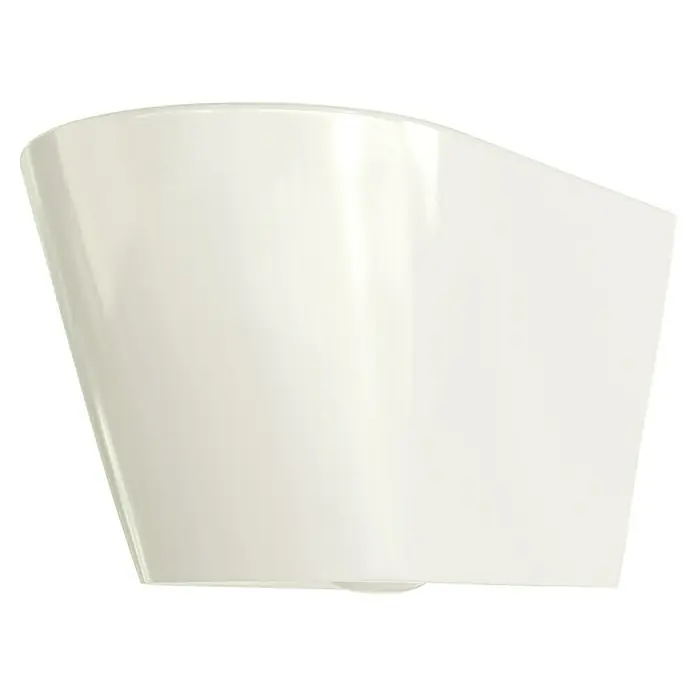 RAK Ceramics Feeling Wand-WC - Spülrandlos, Ohne Spezialglasur, Spülform: Tief, WC Abgang: Waagerecht, Greige, Matt - Nahaufnahme eines weißen, kegelförmigen Keramik-Wandwaschbeckens mit glänzender Oberfläche und minimalistischem Design.
