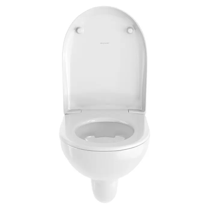 Geberit Renova Wand-WC-Set - Spülrandlos, WC Abgang: Waagerecht, Mit WC-Sitz - Das Bild zeigt eine Geberit Wand-WC mit offenem Deckel. Die weiße Keramik und das minimalistische Design passen perfekt in moderne Badezimmer.