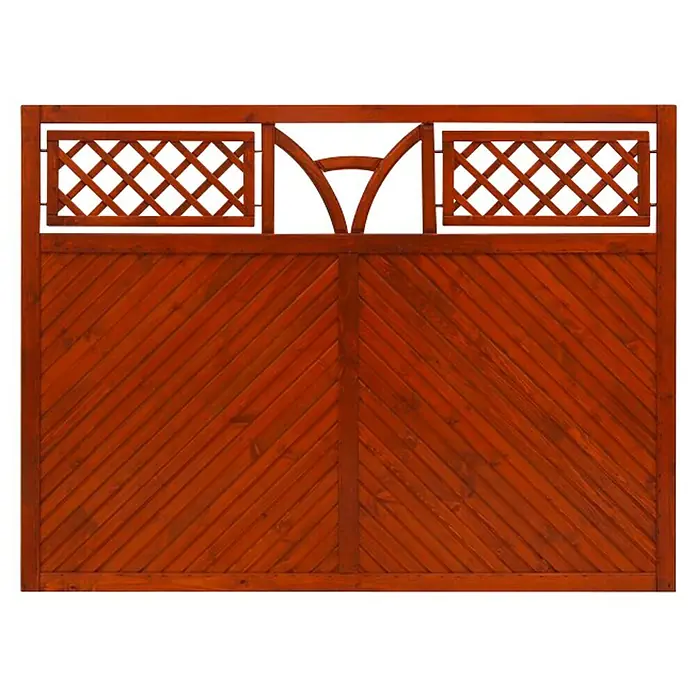 Andrewex Sichtschutzelement Toulon180 x 135 cm, Gerade, Teak - Rustikaler Gartenzaun aus Holz mit dekorativen Details.