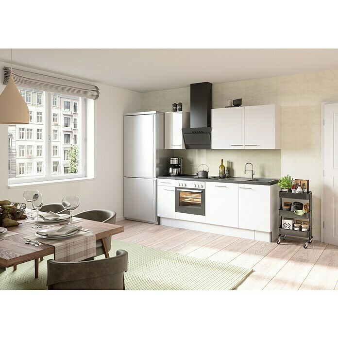 Optifit Küchenzeile OPTIkoncept Rurik986 (Breite: 210 cm, Weiß, Mit  Elektrogeräten) | BAUHAUS