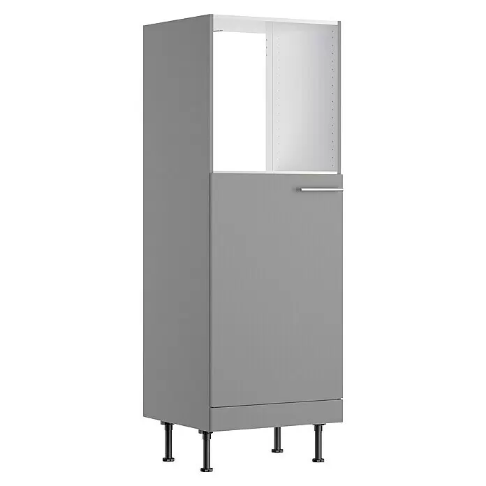 Optifit Midischrank Optikomfort Mats825L x B x H: 58,1 x 60 x 176,6 cm, Basaltgrau, Platz Einbaubackofen und Kühlschrank