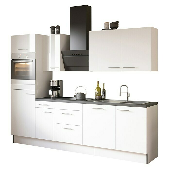 Optifit Küchenleerblock OPTIkoncept Rurik986 Typ 3 (Breite: 270 cm, Weiß,  Ohne Elektrogeräte) | BAUHAUS
