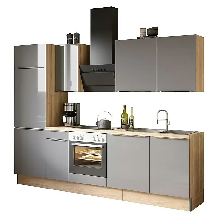 Optifit Küchenleerblock OPTIkoncept Linus984 Typ 2Breite: 270 cm, Anthrazit, Ohne Elektrogeräte